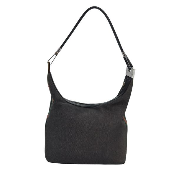 GUCCI Web Sherry Line Shoulder Bag Canvas Gray Red Green - Picture 3 of 15